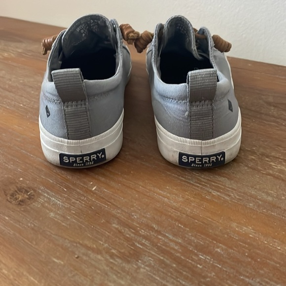 Sperry Women’s Size 6 Crest Vibe Canvas Ankle Boat Shoes Gray Preppy Coastal - Picture 4 of 9